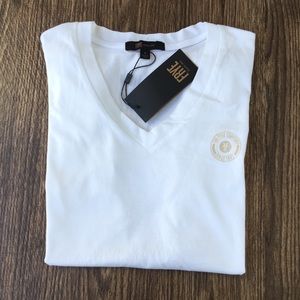 Frye White V Neck Tee NWT